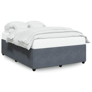 vidaXL Bed Frame without Mattress Dark Grey Full Velvet