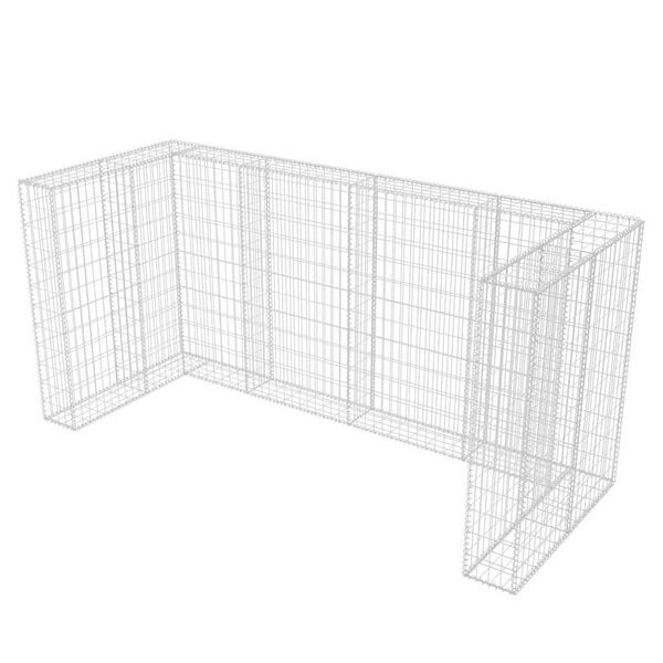 vidaXL Gabion Triple Wheelie Bin Surround Steel 250x100x120 cm