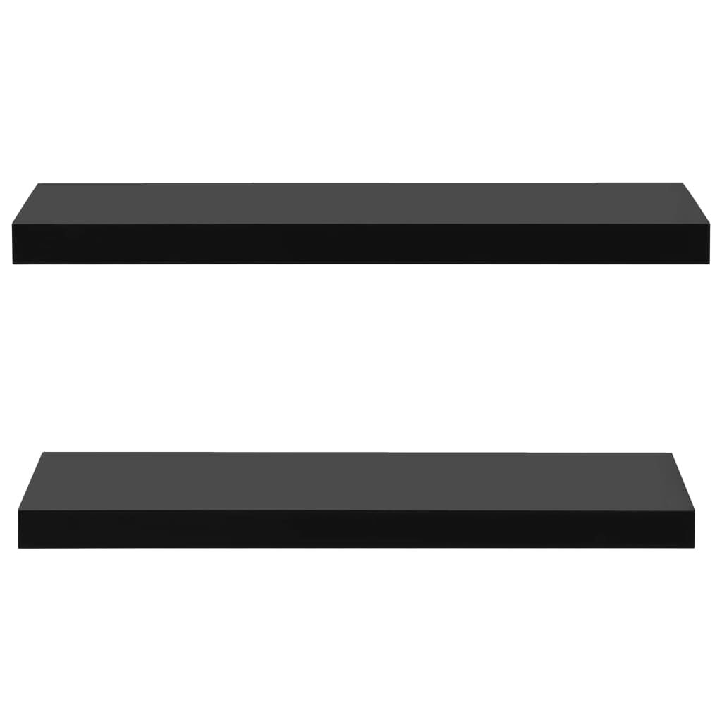 vidaXL Floating Wall Shelves 2 pcs Black 80x20x3.8 cm