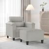 vidaXL Sofa Chair with Footstool Light Grey 60 cm Microfibre Fabric