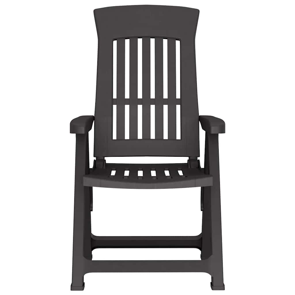 vidaXL Garden Reclining Chairs 2 pcs Anthracite PP