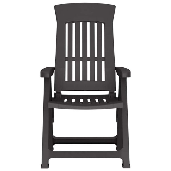 vidaXL Garden Reclining Chairs 2 pcs Anthracite PP