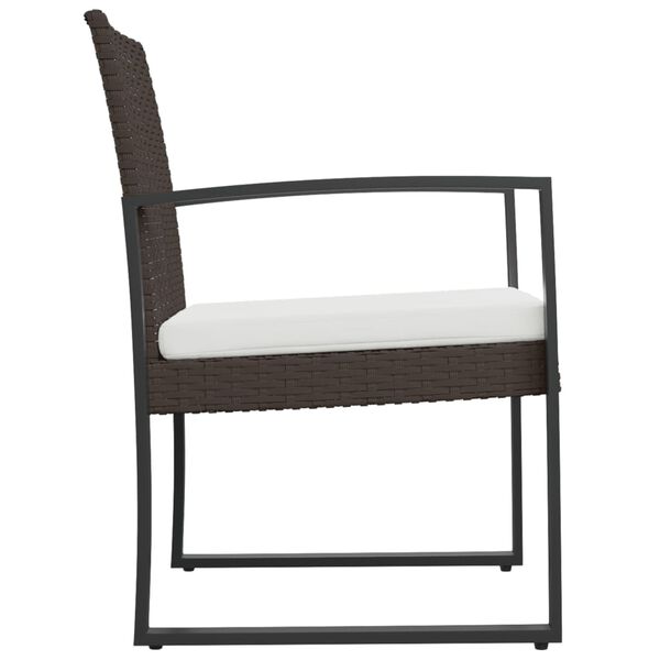 vidaXL Garden Dining Chairs 2 pcs Brown PP Rattan