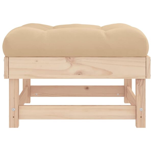 vidaXL Garden Footstools with Cushions 2pcs Solid Wood Pine