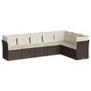 vidaXL 7 Piece Garden Sofa Set with Cushions Brown Poly Rattan