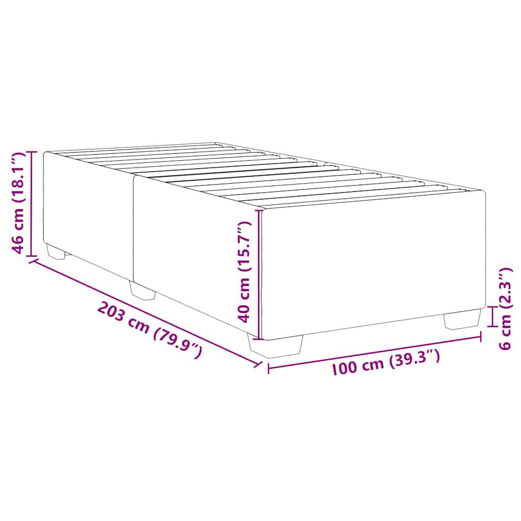 vidaXL Bed Frame without Mattress White Twin XL Faux Leather