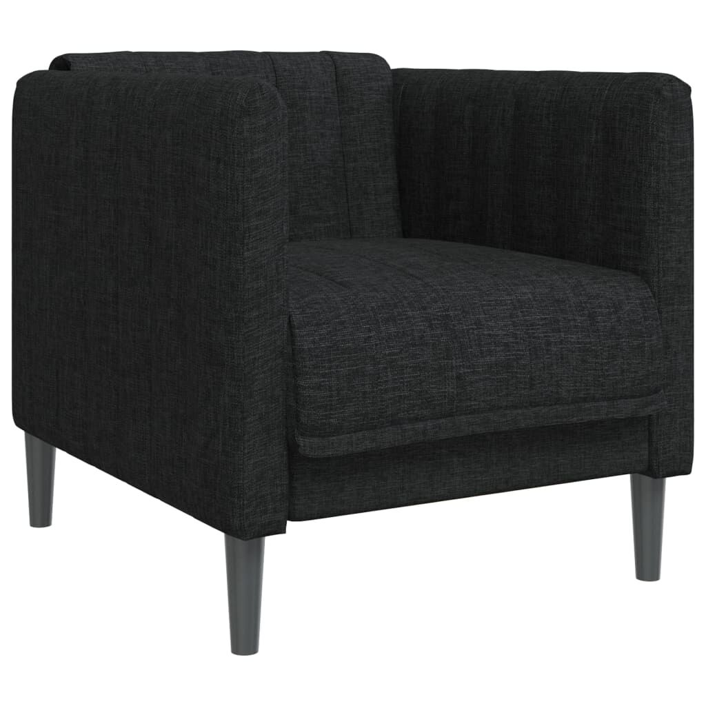 vidaXL 3 Piece Sofa Set Black Fabric