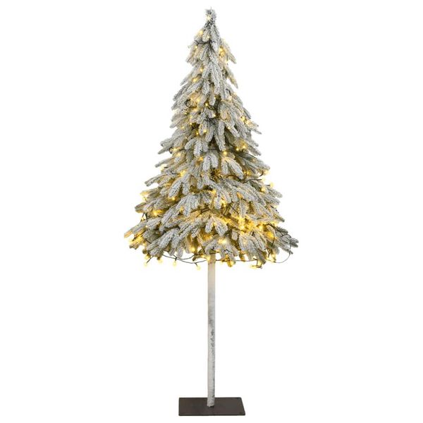 vidaXL Artificial Christmas Tree 300 LEDs & Flocked Snow 180 cm