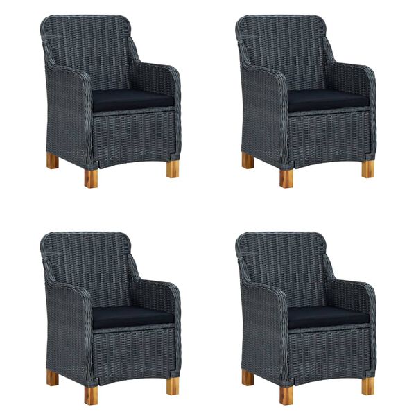 vidaXL 5 Piece Garden Dining Set Dark Grey