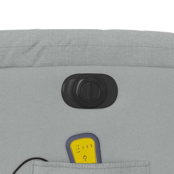 vidaXL Electric Stand up Massage Recliner Chair Light Grey Fabric