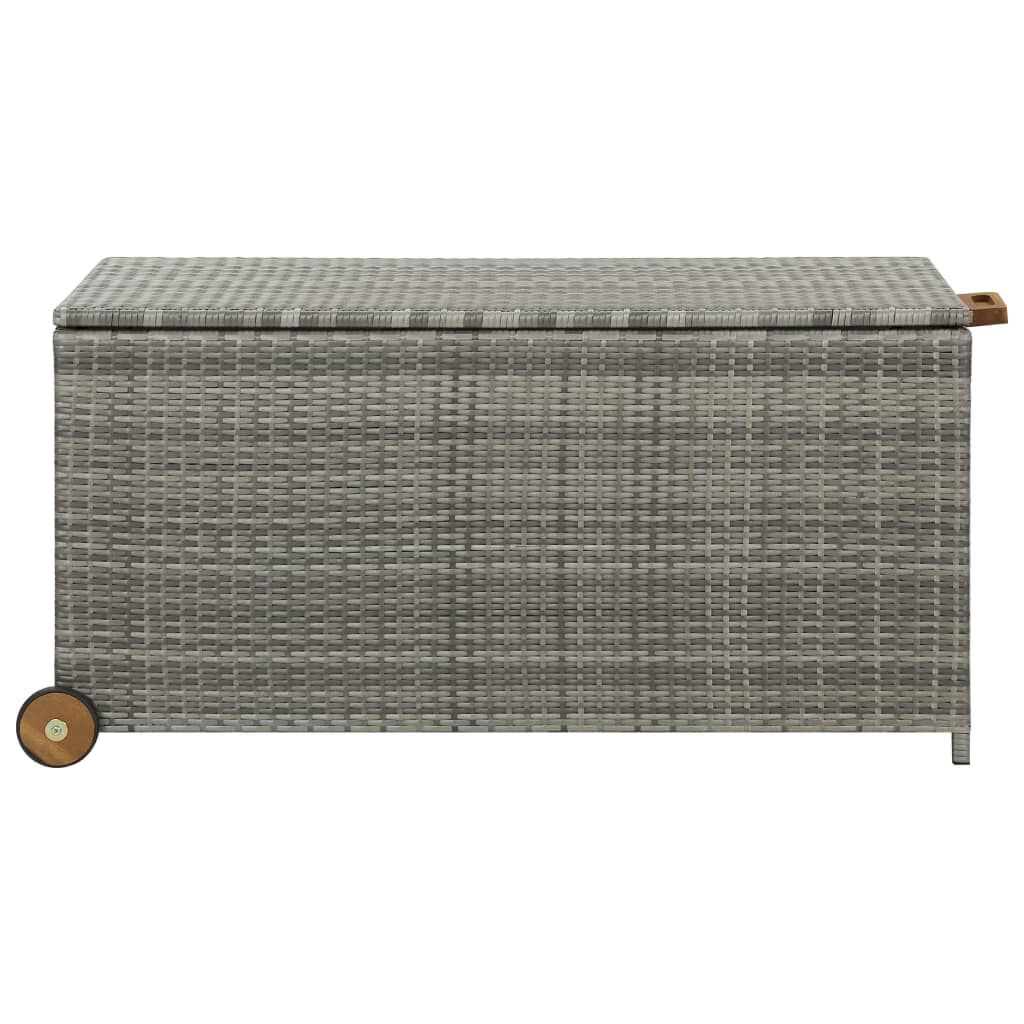 vidaXL Garden Storage Box Light Grey 120x65x61 cm Poly Rattan