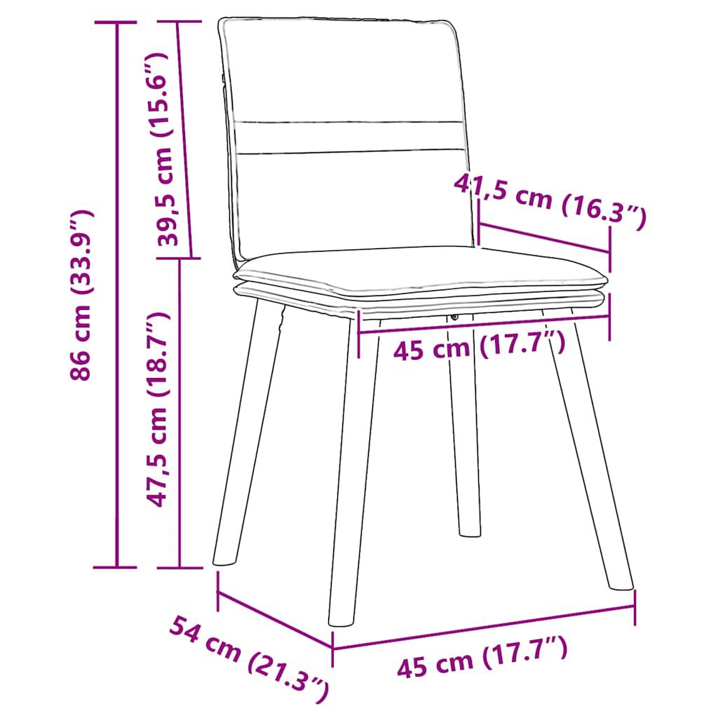 vidaXL Dining Chairs 2 pcs Dark Grey Fabric