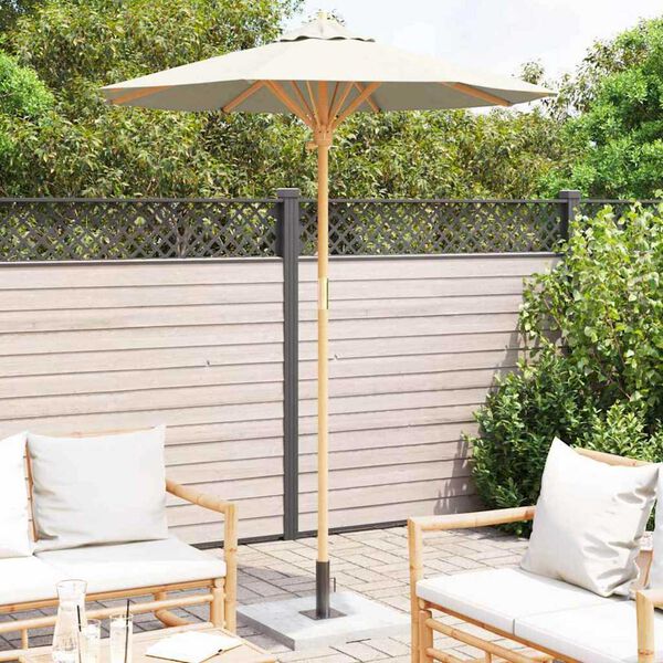 vidaXL Garden Parasol Cream White &Oslash; 180 x 230 cm Bamboo