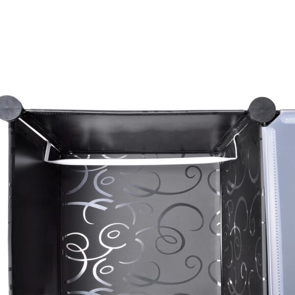 vidaXL Modular Cabinet 14 Compartments Black and White 37x146x180.5 cm