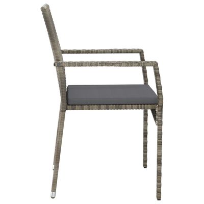 vidaXL Garden Chairs with Cushions 2 pcs Poly Rattan Grey