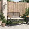 vidaXL Garden Bench with Cushion Black Poly Rattan Acacia Wood