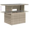 vidaXL Garden Table with Glass Top Light Grey 100x55x73 cm Poly Rattan