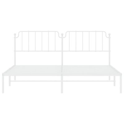 vidaXL Metal Bed Frame without Mattress with Headboard White 193x203 cm