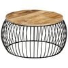 vidaXL Coffee Table Ø68 cm Rough Mango Wood