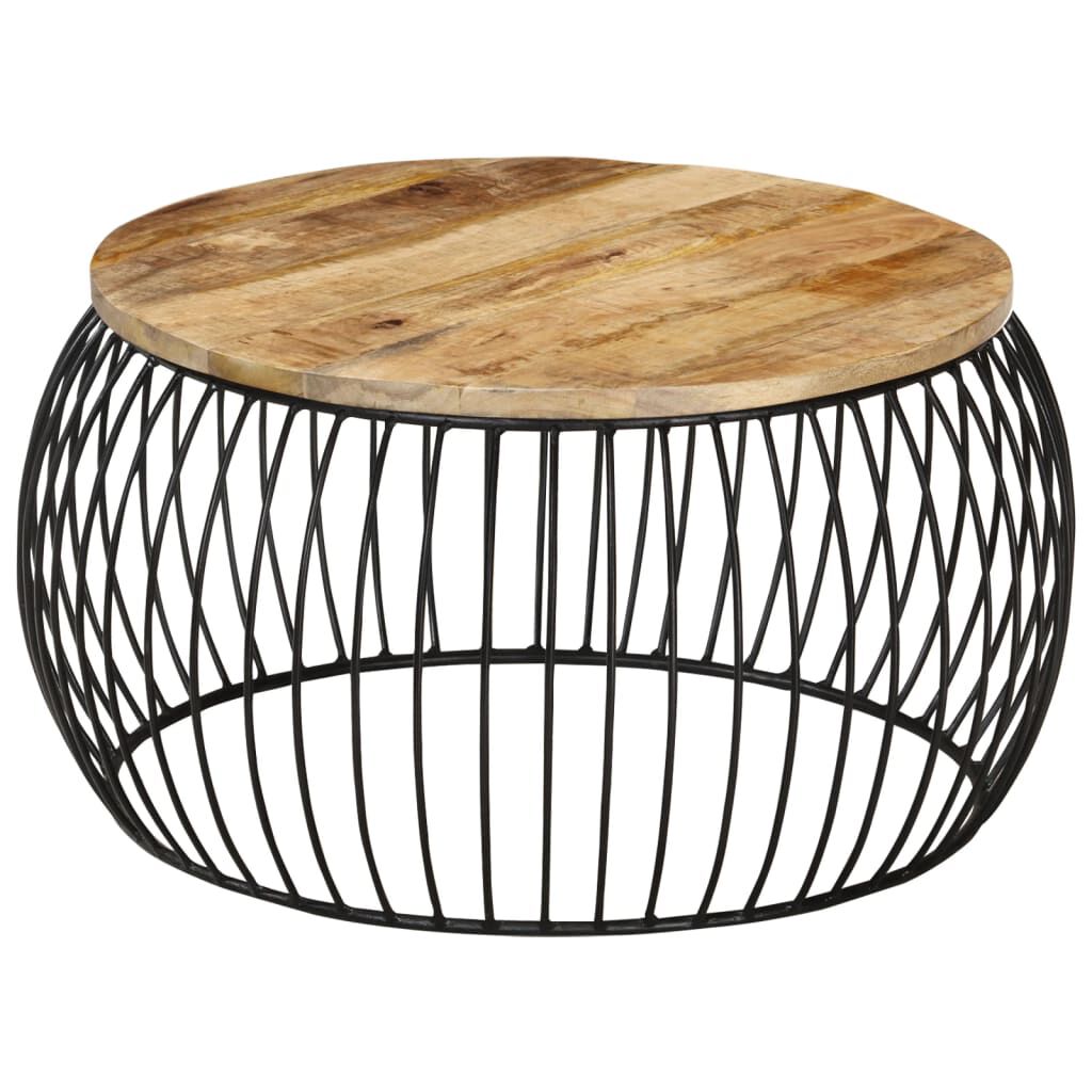 vidaXL Coffee Table Ø68 cm Rough Mango Wood