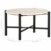 vidaXL Coffee Table White 60x60x35 cm Real Stone with Marble Texture