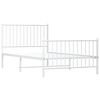 vidaXL Metal Bed Frame without Mattress with Footboard White 100x190cm