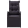 vidaXL Reclining Garden Chairs with Cushions 2 pcs Black Poly Rattan