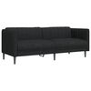 vidaXL 3 Piece Sofa Set Black Fabric