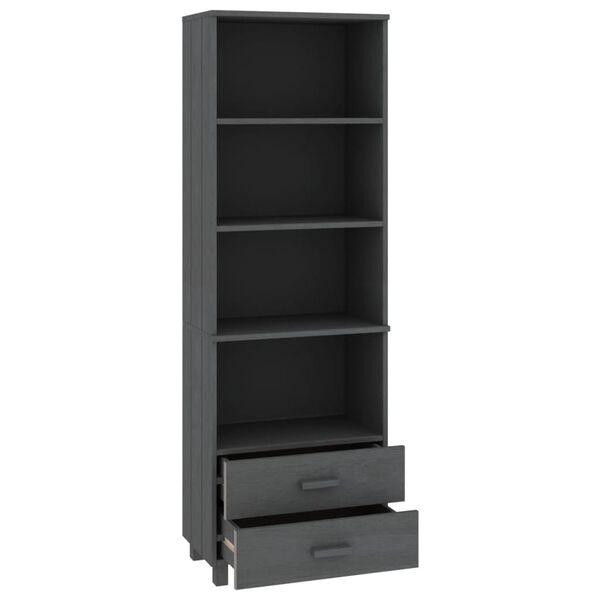 vidaXL Highboard HAMAR Dark Grey 60x35x180 cm Solid Wood Pine