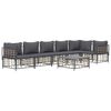 vidaXL 7 Piece Garden Lounge Set with Cushions Anthracite Poly Rattan