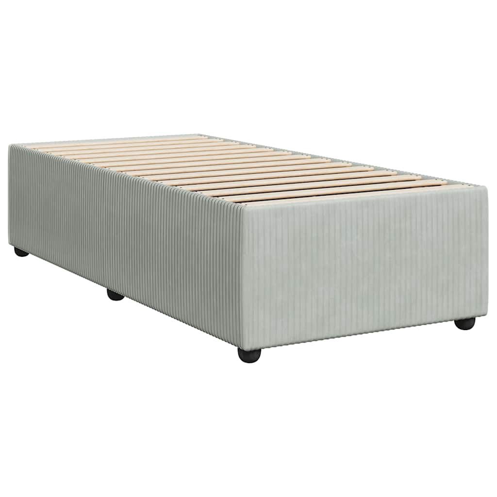 vidaXL Box Spring Bed with Mattress Light Grey Twin XL Velvet