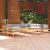vidaXL 11 Piece Garden Lounge Set with Grey Cushions Solid Pinewood
