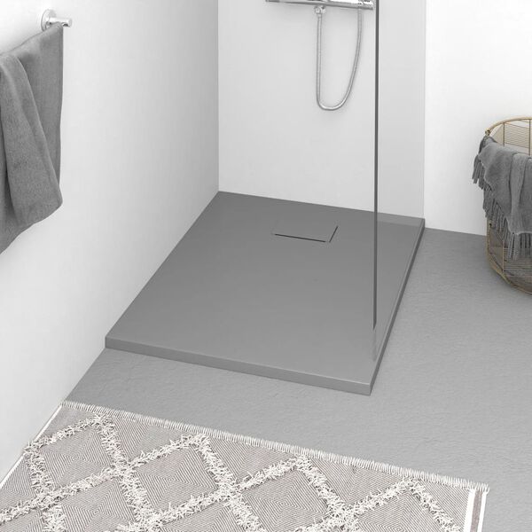 vidaXL Shower Base Tray SMC Grey 90x70 cm