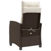vidaXL 3 Piece Bistro Set with Cushions Brown Poly Rattan