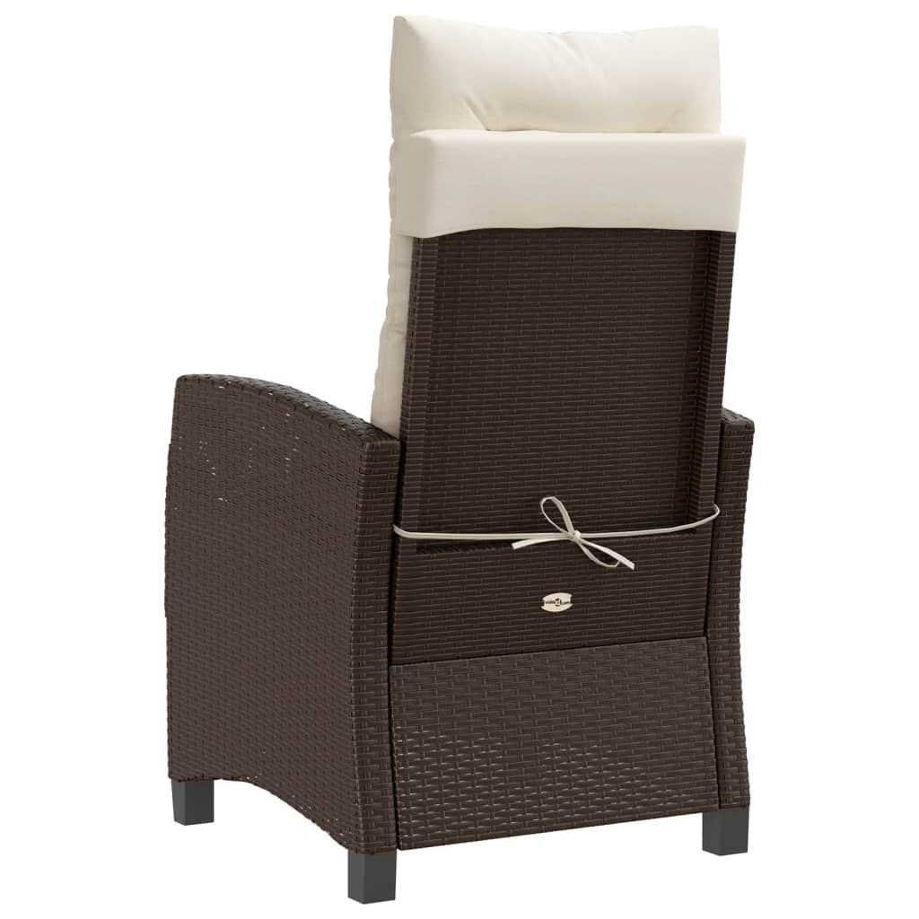 vidaXL 3 Piece Bistro Set with Cushions Brown Poly Rattan