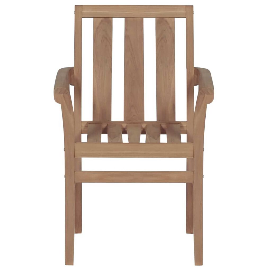 vidaXL Stackable Garden Chairs with Cushions 4 pcs Solid Teak Wood