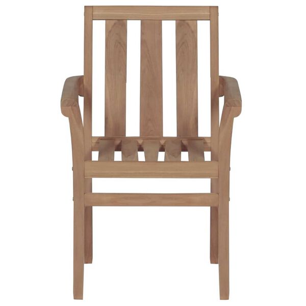 vidaXL Stackable Garden Chairs with Cushions 4 pcs Solid Teak Wood