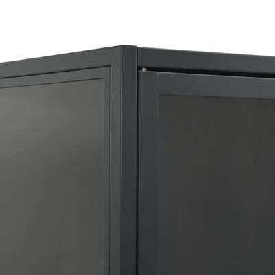 vidaXL Highboard Anthracite 80x35x135 cm Steel and Tempered Glass