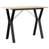 vidaXL Dining Table Y-Frame 100x50x75 cm Solid Wood Pine and Steel