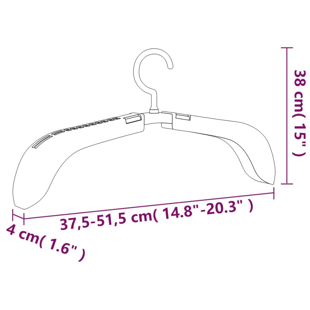 vidaXL Extendable Clothes Hangers 10 pcs Grey