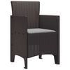 vidaXL Garden Chair 2 pcs Brown 53 x 49 x 85 cm PP