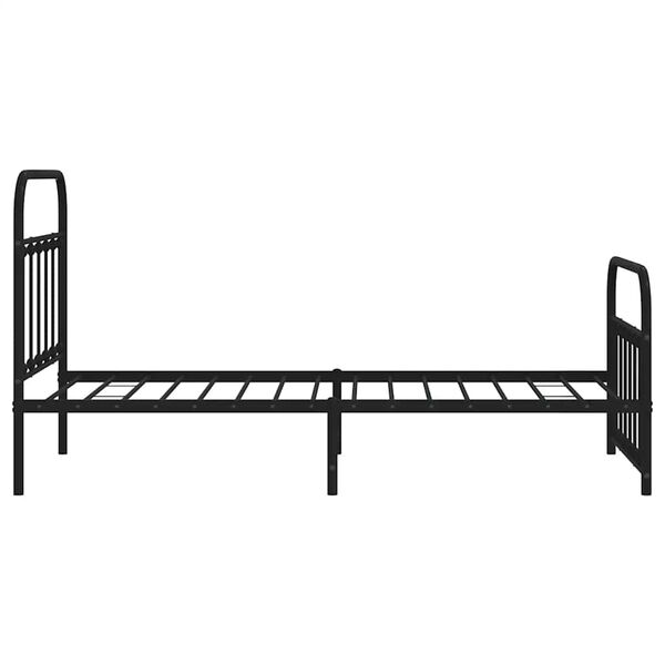 vidaXL Metal Bed Frame without Mattress with Footboard Black 100x190cm