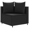vidaXL 3 Piece Garden Sofa Set with Cushions Black Poly Rattan