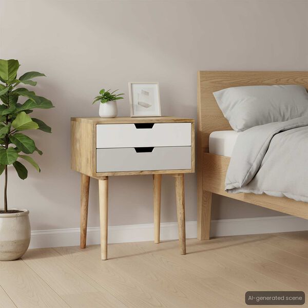 vidaXL Bedside Cabinet 47x35x59 cm Solid Mango Wood
