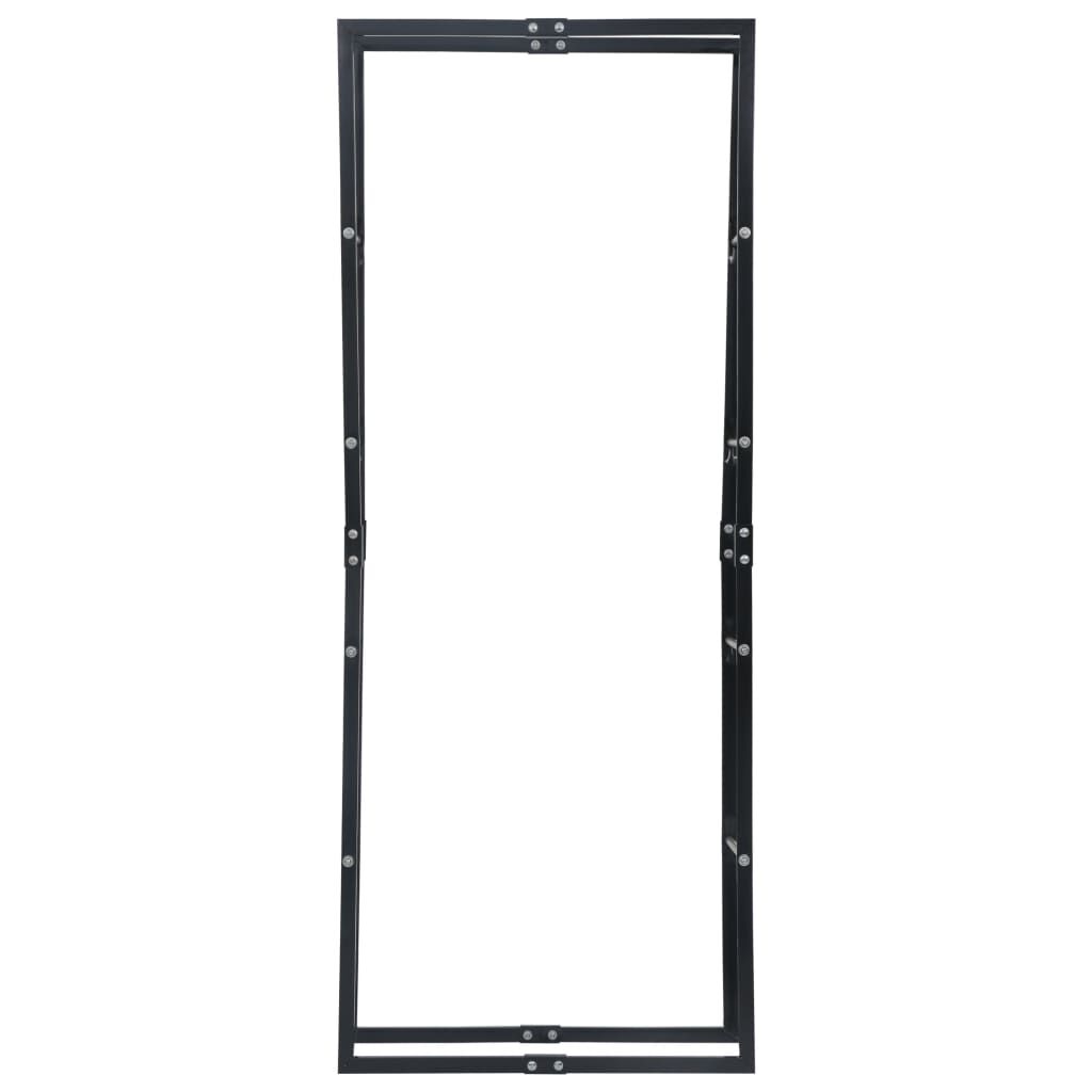 vidaXL Firewood Rack Black 80x25x200 cm Steel