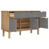 vidaXL Sideboard OTTA Brown and Grey 114x43x73.5 cm Solid Wood Pine