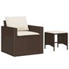 vidaXL 4 Piece Garden Sofa Set with Cushions Brown Poly Rattan