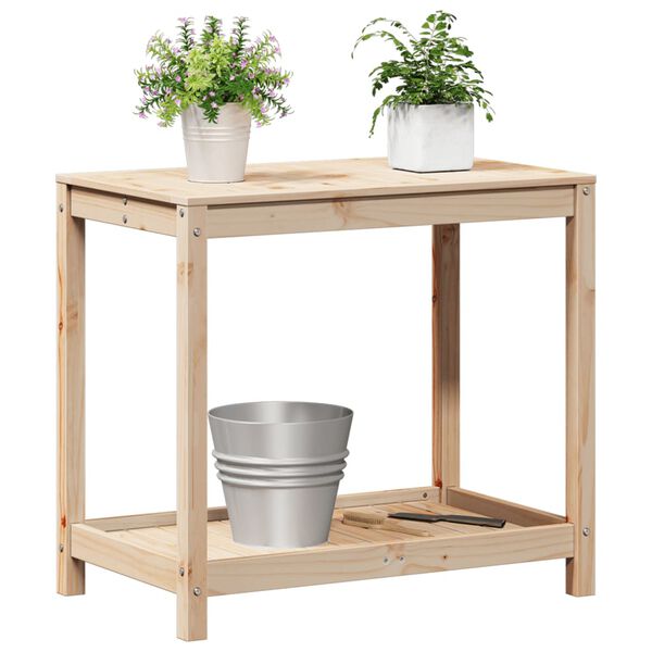 vidaXL Potting Table with Shelf 82.5x50x75 cm Solid Wood Pine