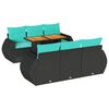 vidaXL 7 Piece Garden Sofa Set with Cushions Black Poly Rattan