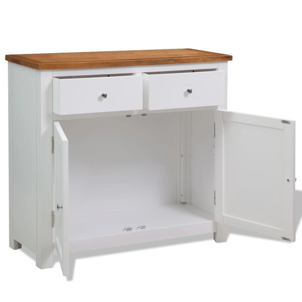 vidaXL Sideboard 90x33.5x83 cm Solid Oak Wood